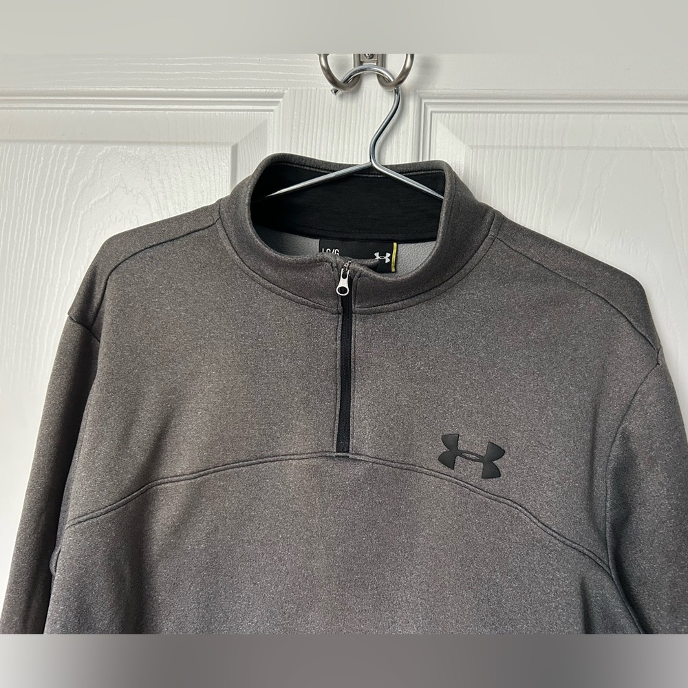 Under Armour Men’s Cold Gear Grey Pullover Fleece Size Large - Picture 9 of 11